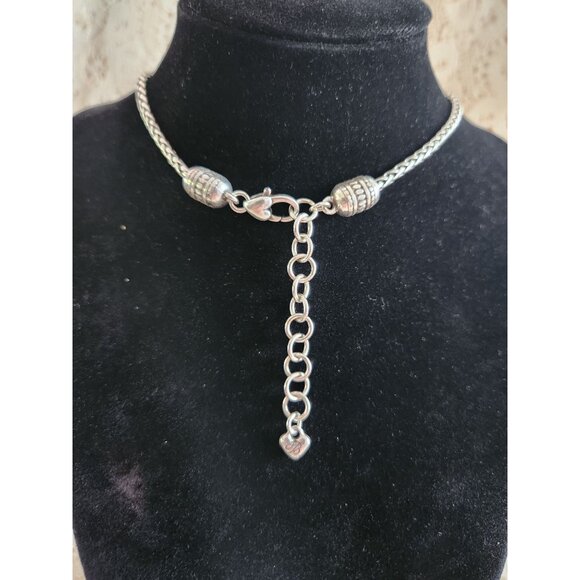 EUC Brighton Reversible Charm Necklace Silver-Tone Love & Peace Pendant - Picture 4 of 5